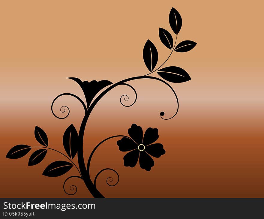 Floral background for wallpapers on brown. Floral background for wallpapers on brown