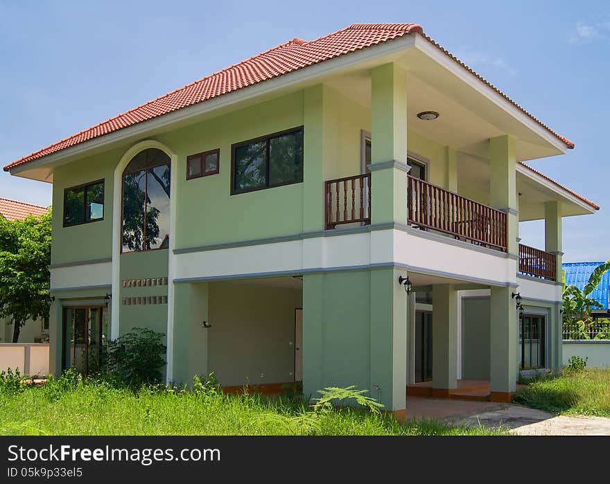 Photo of a freshly completed model home situated in Chiang Mai. Photo of a freshly completed model home situated in Chiang Mai