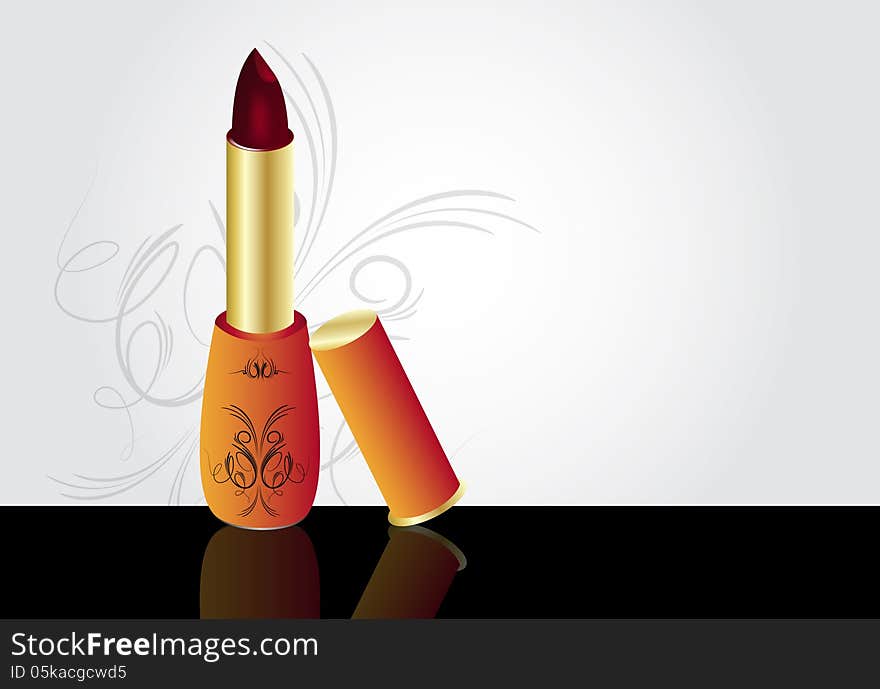 Red lipstick object theme illustration