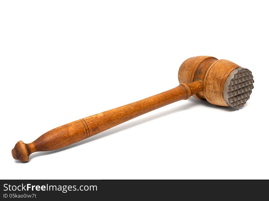 Kitchen hammer on a white background. Horizontal position. Kitchen hammer on a white background. Horizontal position