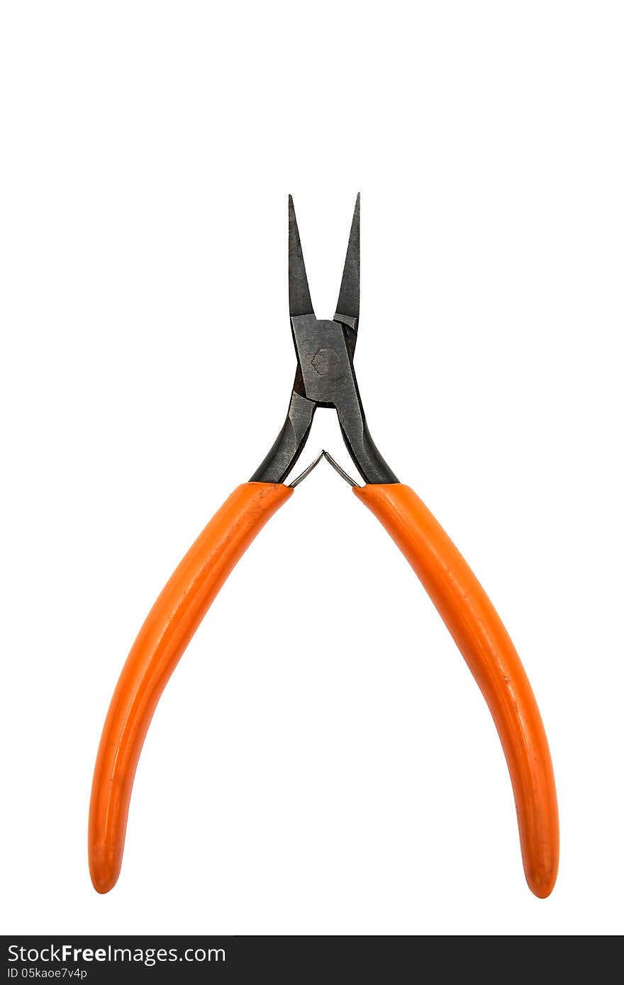 Pliers isolated on a white background. Vertical position.