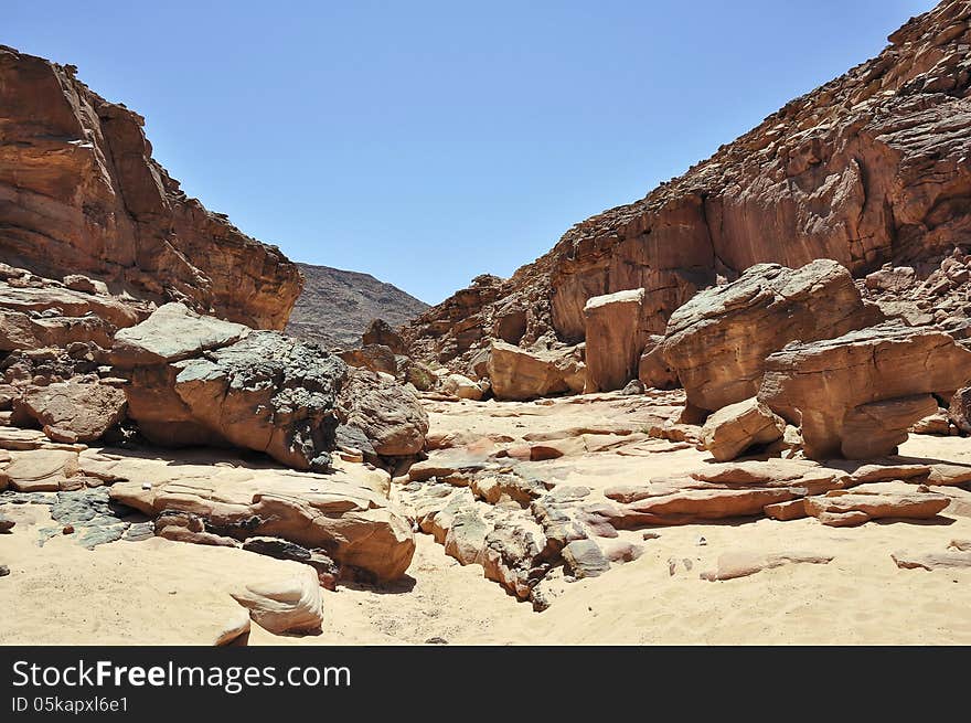 Egypt, The Mountains Of The Sinai Desert