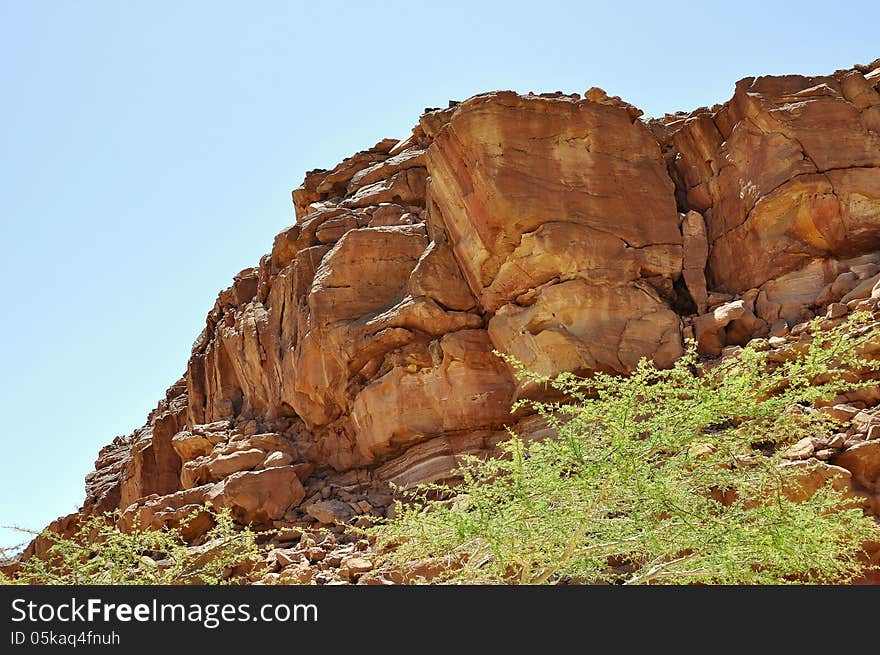 Egypt, the mountains of the Sinai desert, Colored Canyon