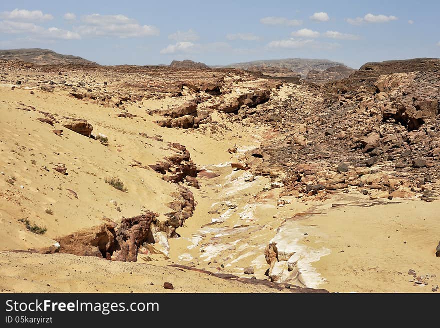 Egypt, the mountains of the Sinai desert, Colored Canyon