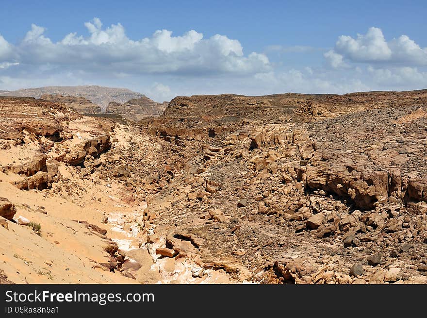 Egypt, the mountains of the Sinai desert, Colored Canyon