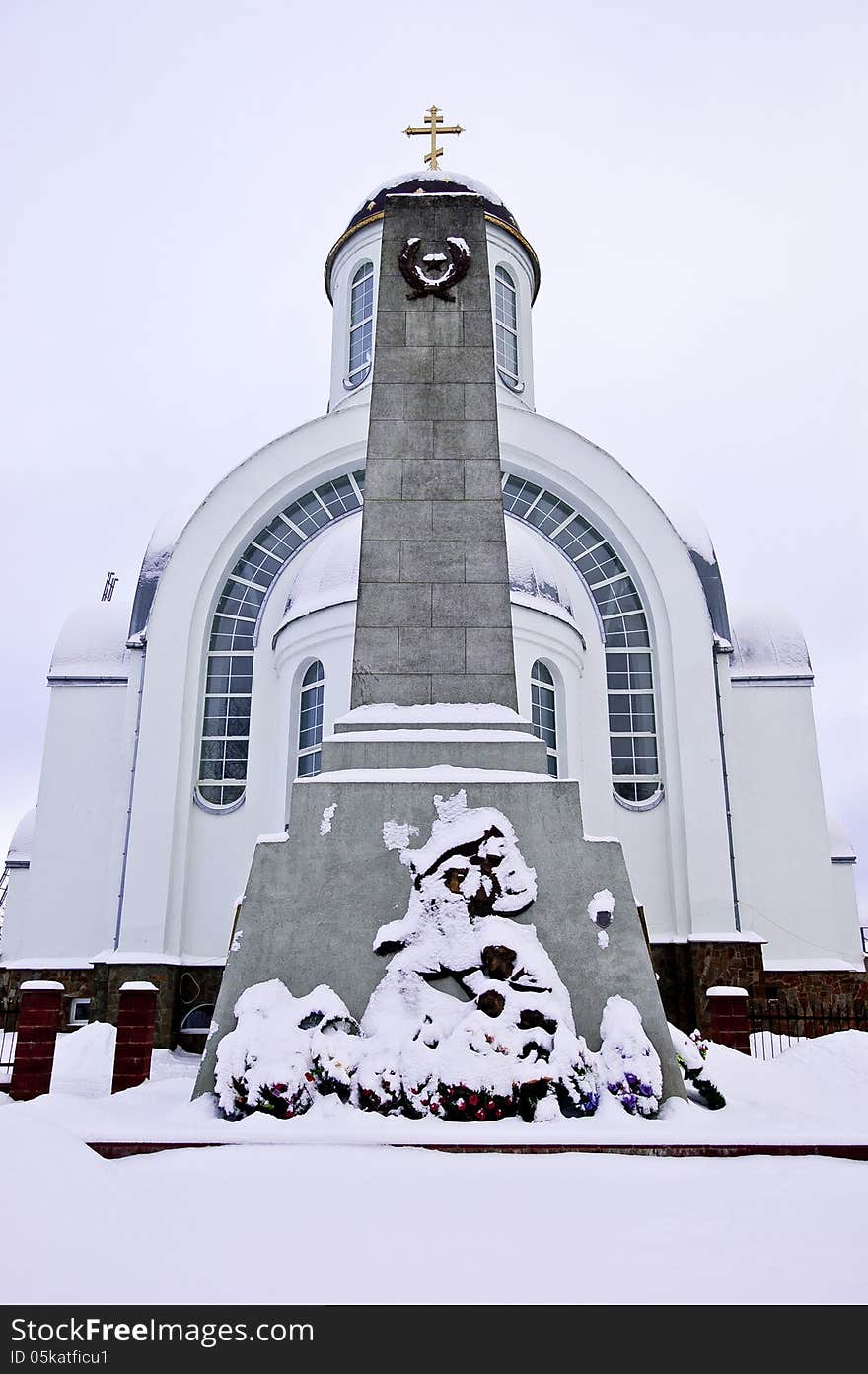 Multistorey apartment building and the Christian church, Minsk, Belarus