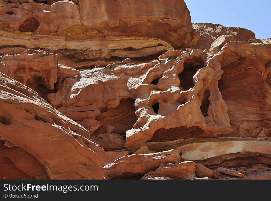 Egypt, the mountains of the Sinai desert, Colored Canyon