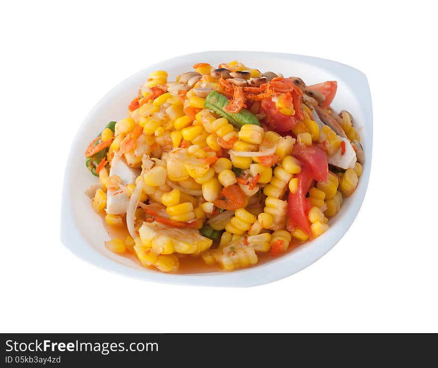 Corn salad with salted egg