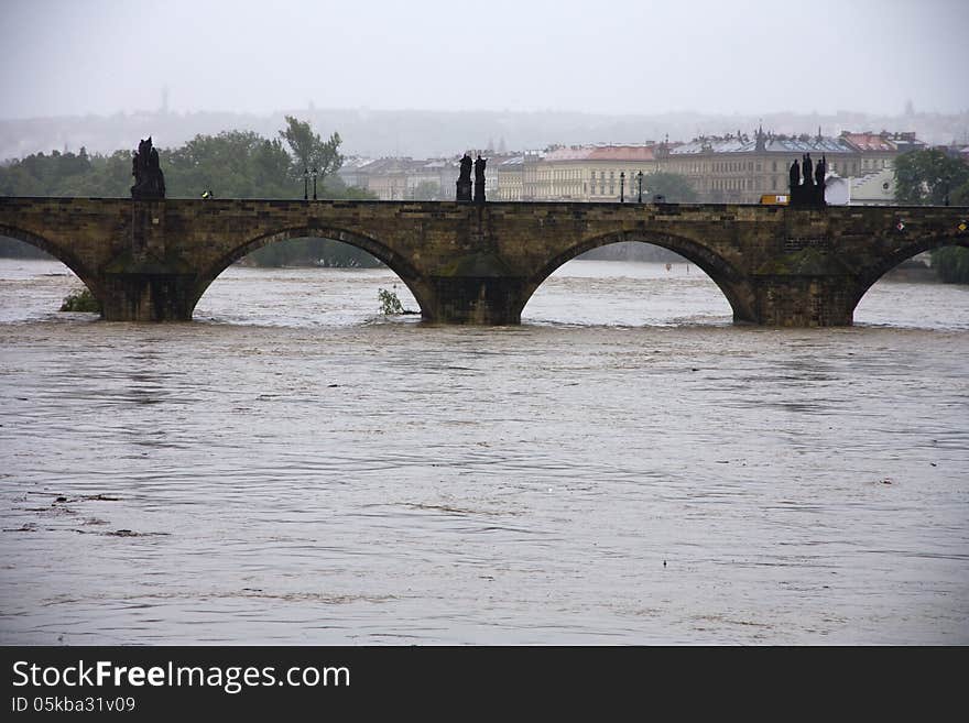 Water in the river during floods. Water in the river during floods