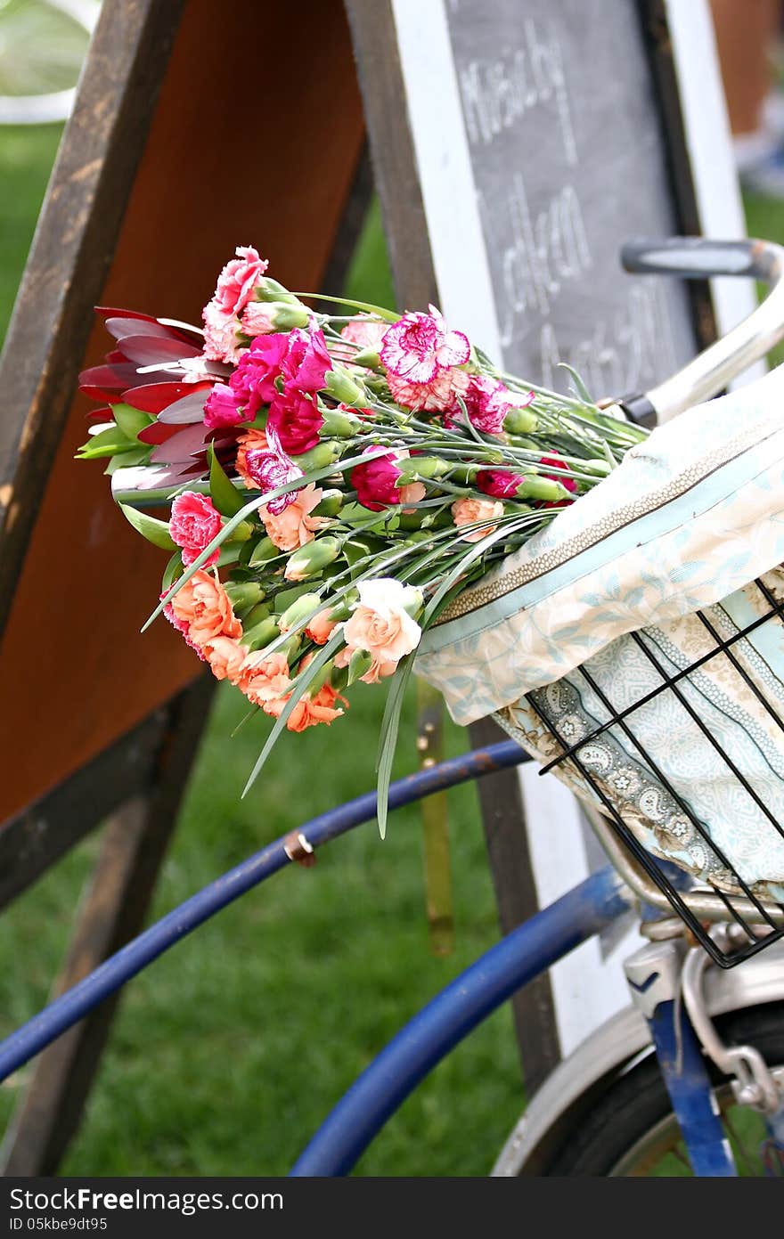 Bike Basket with Flowers