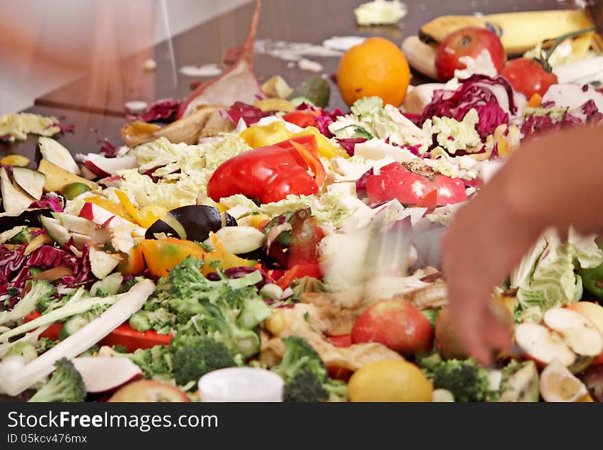 Woman's hands cutting vegetables, finely chopped vegetables. Woman's hands cutting vegetables, finely chopped vegetables