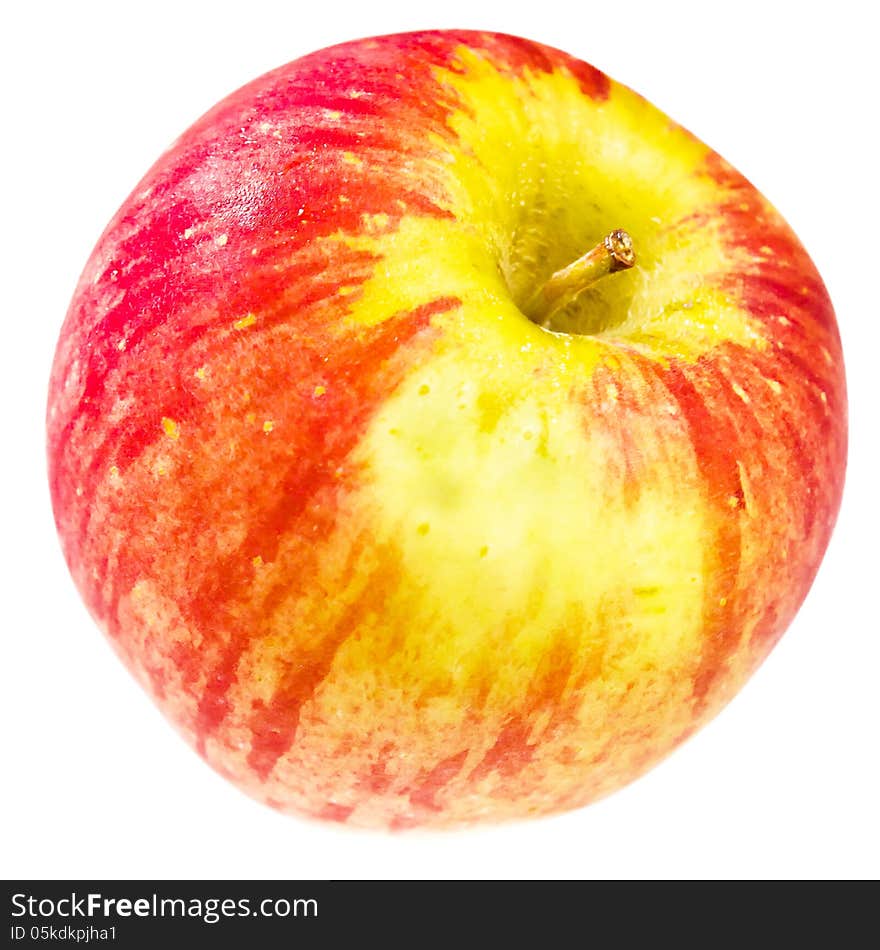 A red apple on white background