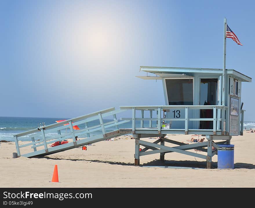 Lifeguard tower at Santa Monica