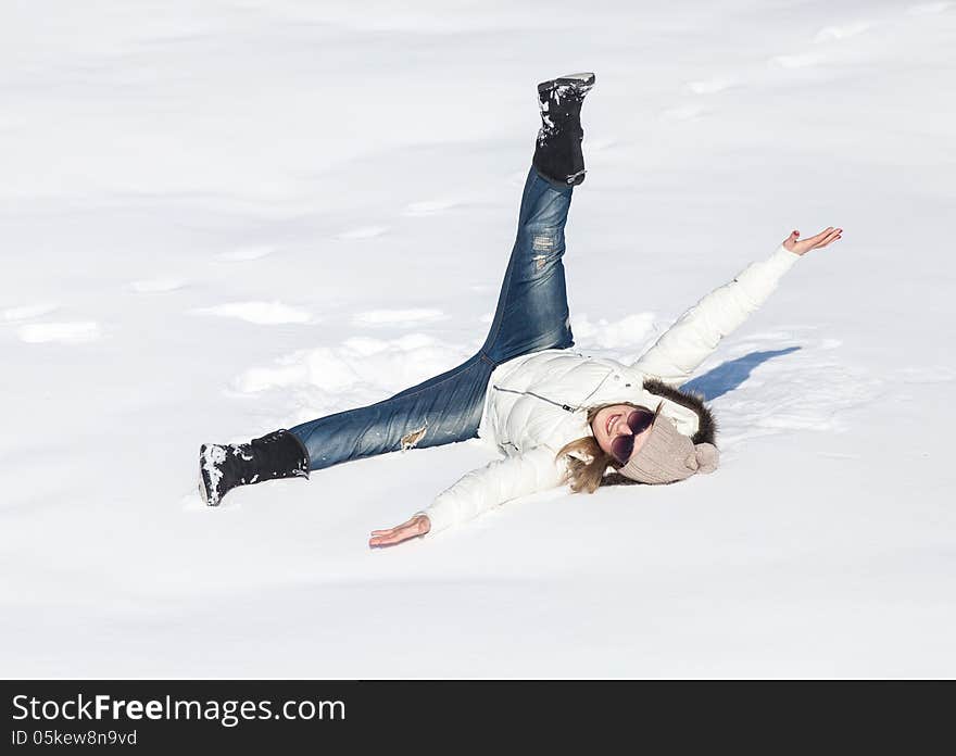 Young Woman Enjoying Winter