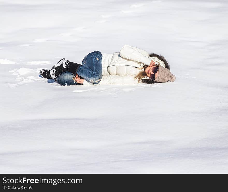 Young Woman Enjoying Winter