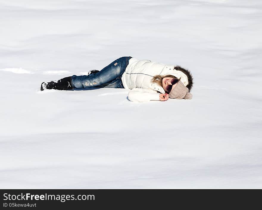 Young Woman Enjoying Winter