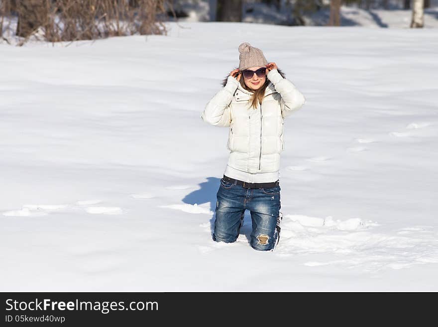 Young woman enjoying winter