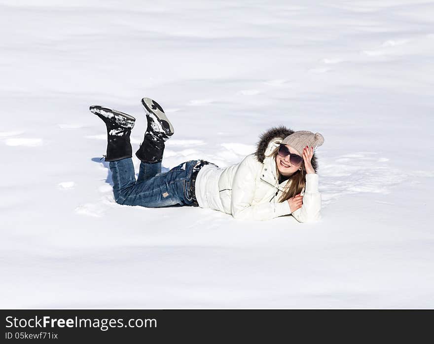 Young Woman Enjoying Winter