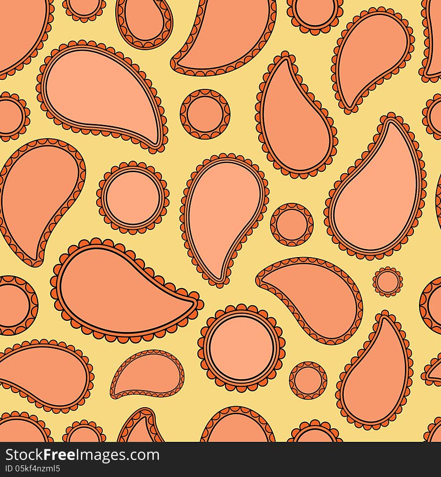 Seamless abstract paisley texture. Vector pattern. Seamless abstract paisley texture. Vector pattern