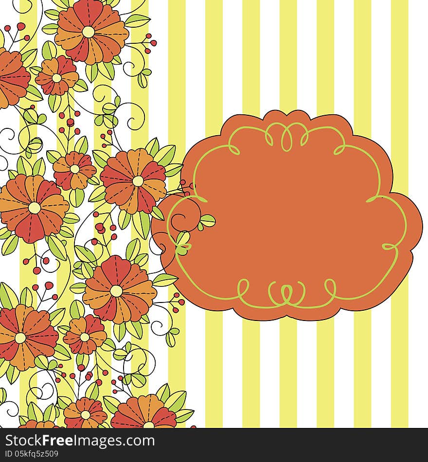 Vector summer background with flowers. Vector summer background with flowers