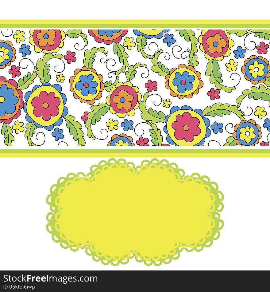 Vector summer background with flowers. Vector summer background with flowers