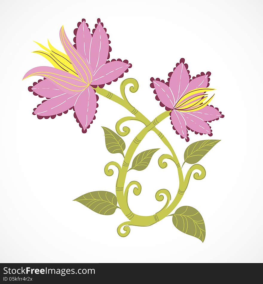 Vector summer background with flowers. Vector summer background with flowers