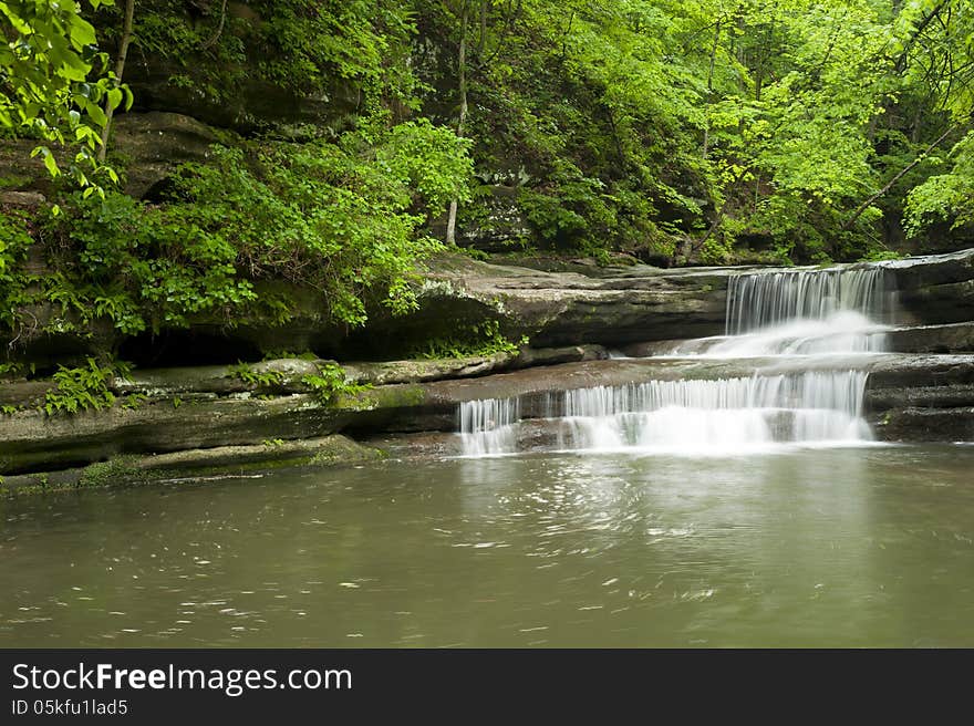 Waterfall in springtime