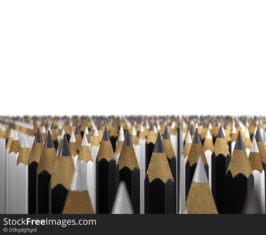 Crowd of pencils