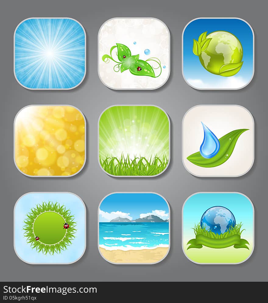 Illustration set different backgrounds for the app icons - vector