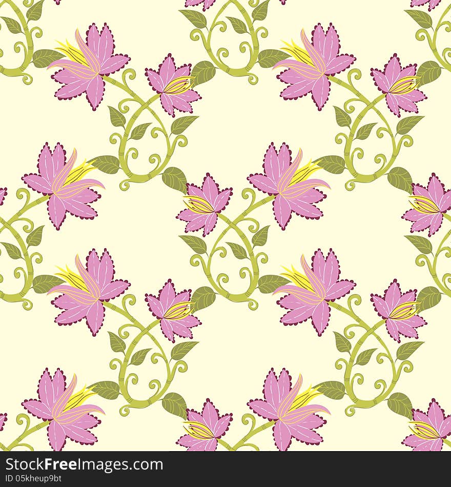 Vector seamless background with flowers. Vector seamless background with flowers