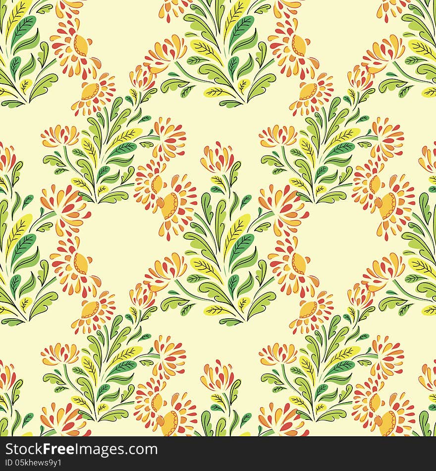 Vector seamless background with flowers. Vector seamless background with flowers