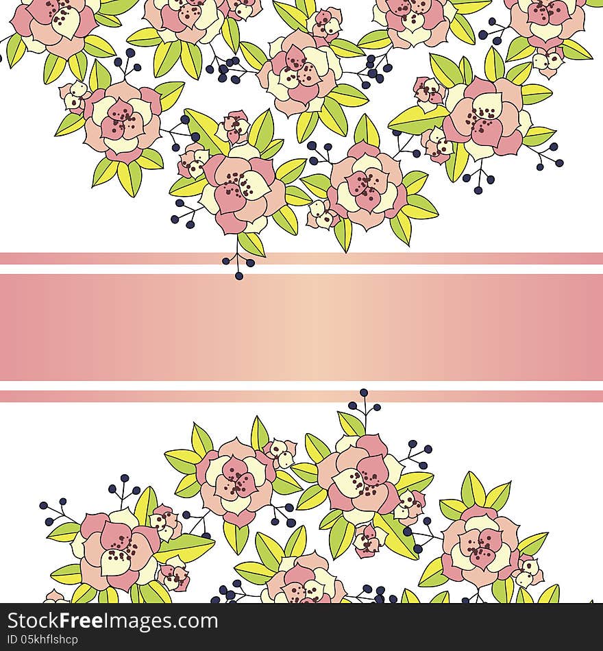 Vector summer background with flowers. Vector summer background with flowers