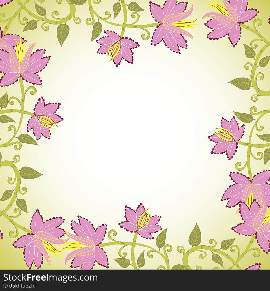 Vector summer background with flowers. Vector summer background with flowers