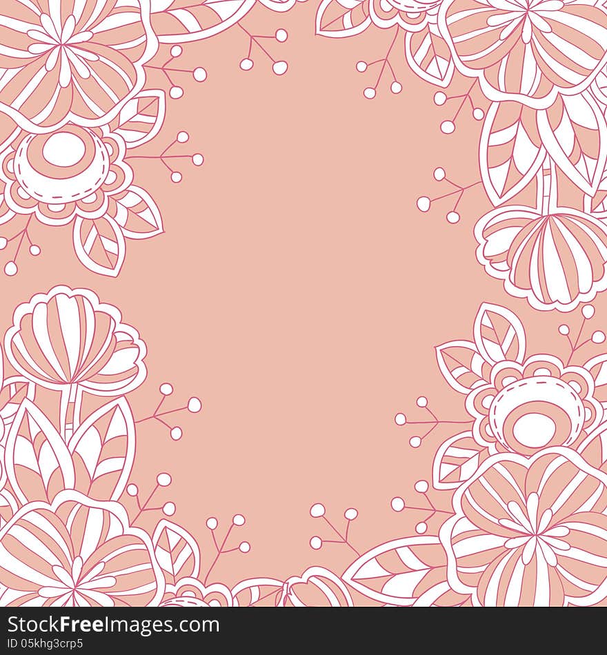 Vector delicate frame with flowers. Vector delicate frame with flowers