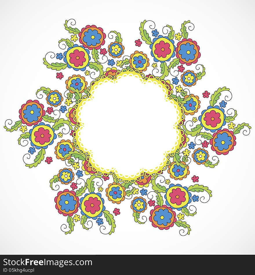 Vector delicate frame with flowers. Vector delicate frame with flowers