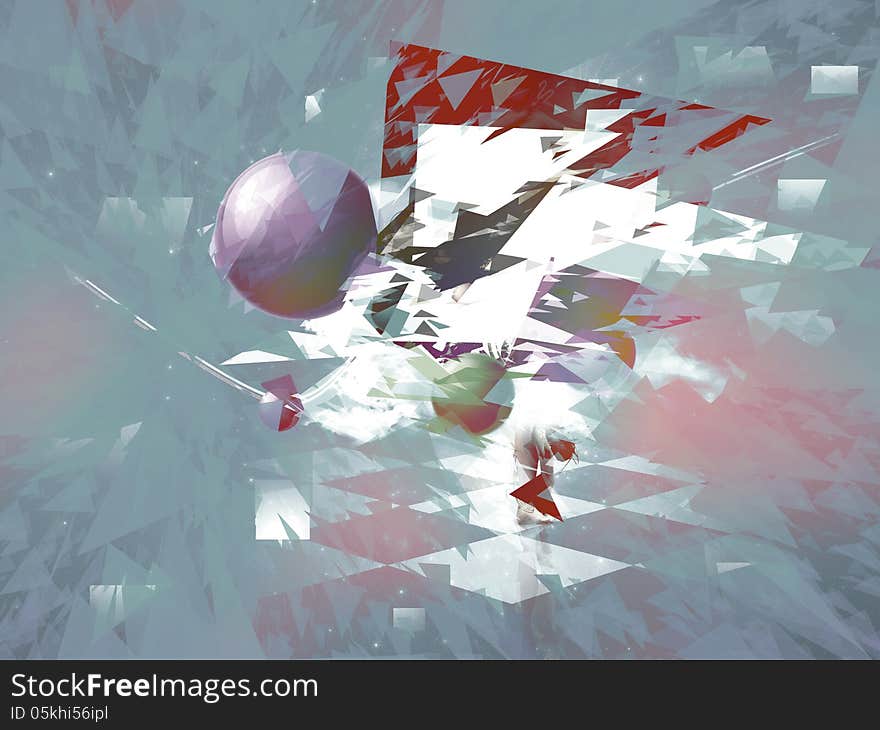 Abstract background with broken pieces in triangle shape. Abstract background with broken pieces in triangle shape.