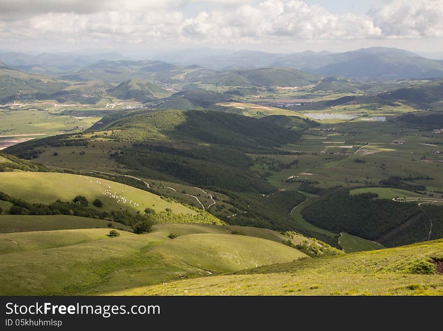 A view of italian appennino in the spring.