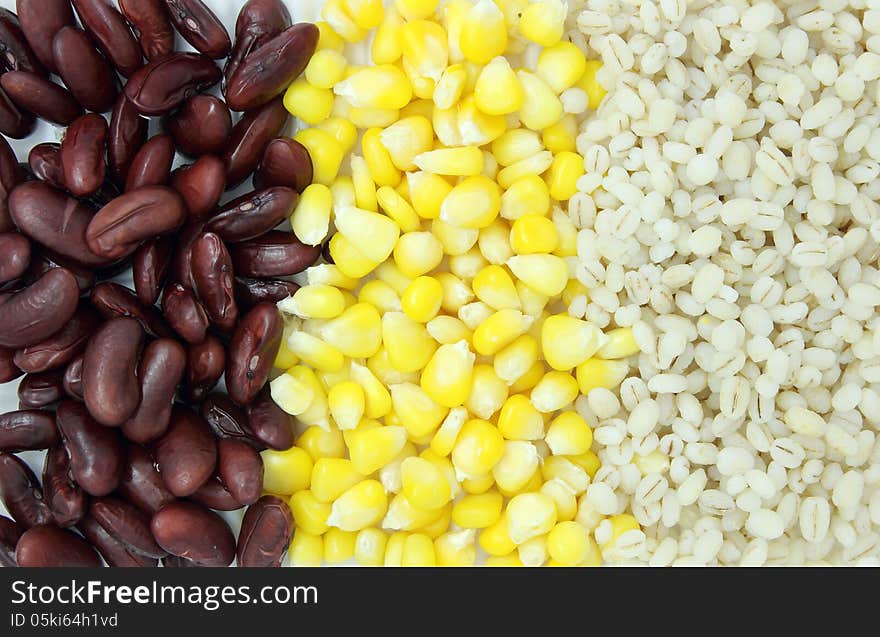 Cereal grains and seeds background