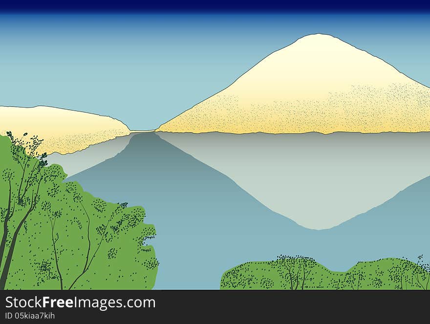 Stylized background Japanese prints, vector