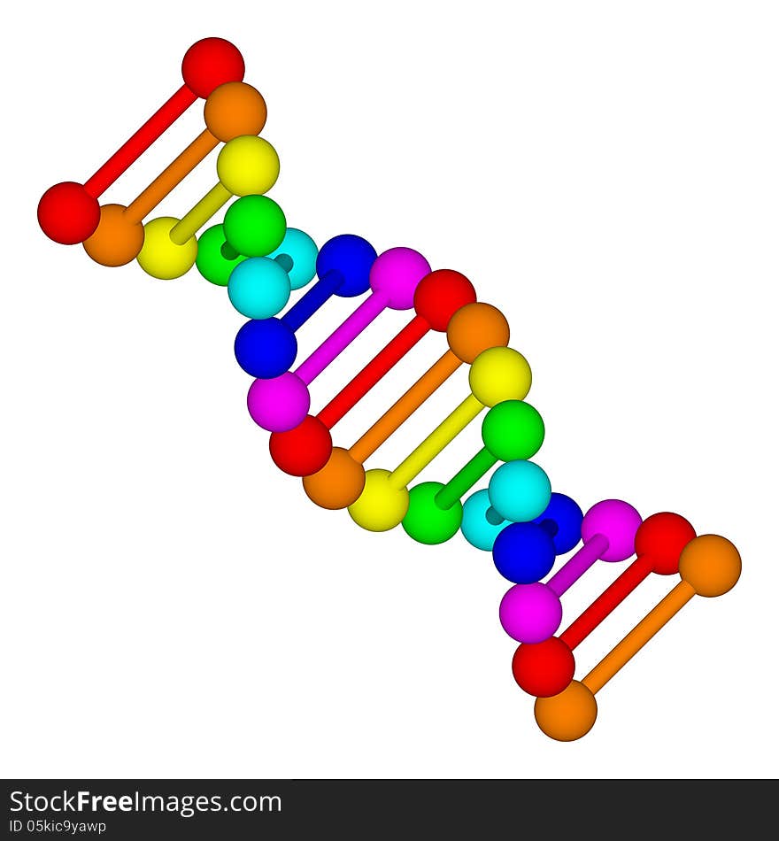 3D illustration of deoxyribonucleic acid (DNA). Theme of medicine, genetic engineering, genetic modification, biochemistry, biotechnology, biology. On white background. 3D illustration of deoxyribonucleic acid (DNA). Theme of medicine, genetic engineering, genetic modification, biochemistry, biotechnology, biology. On white background.