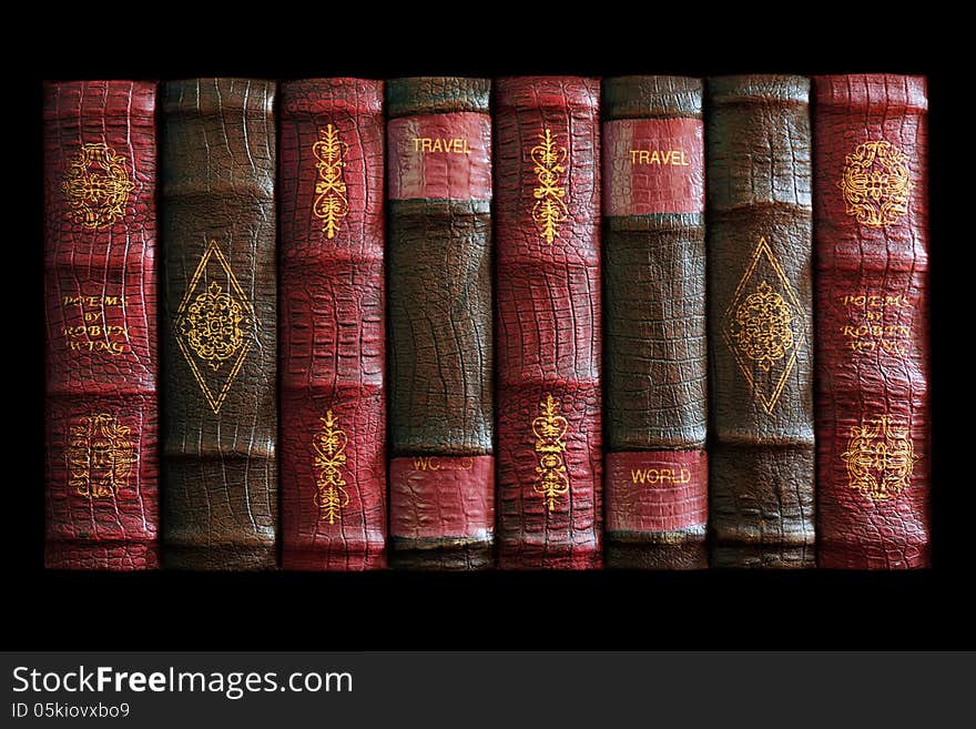 Antiquity - vintage books isolated on black