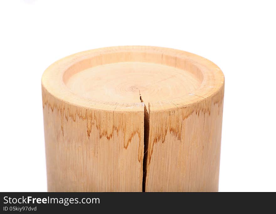 A Cylindrical Timber With A Crack