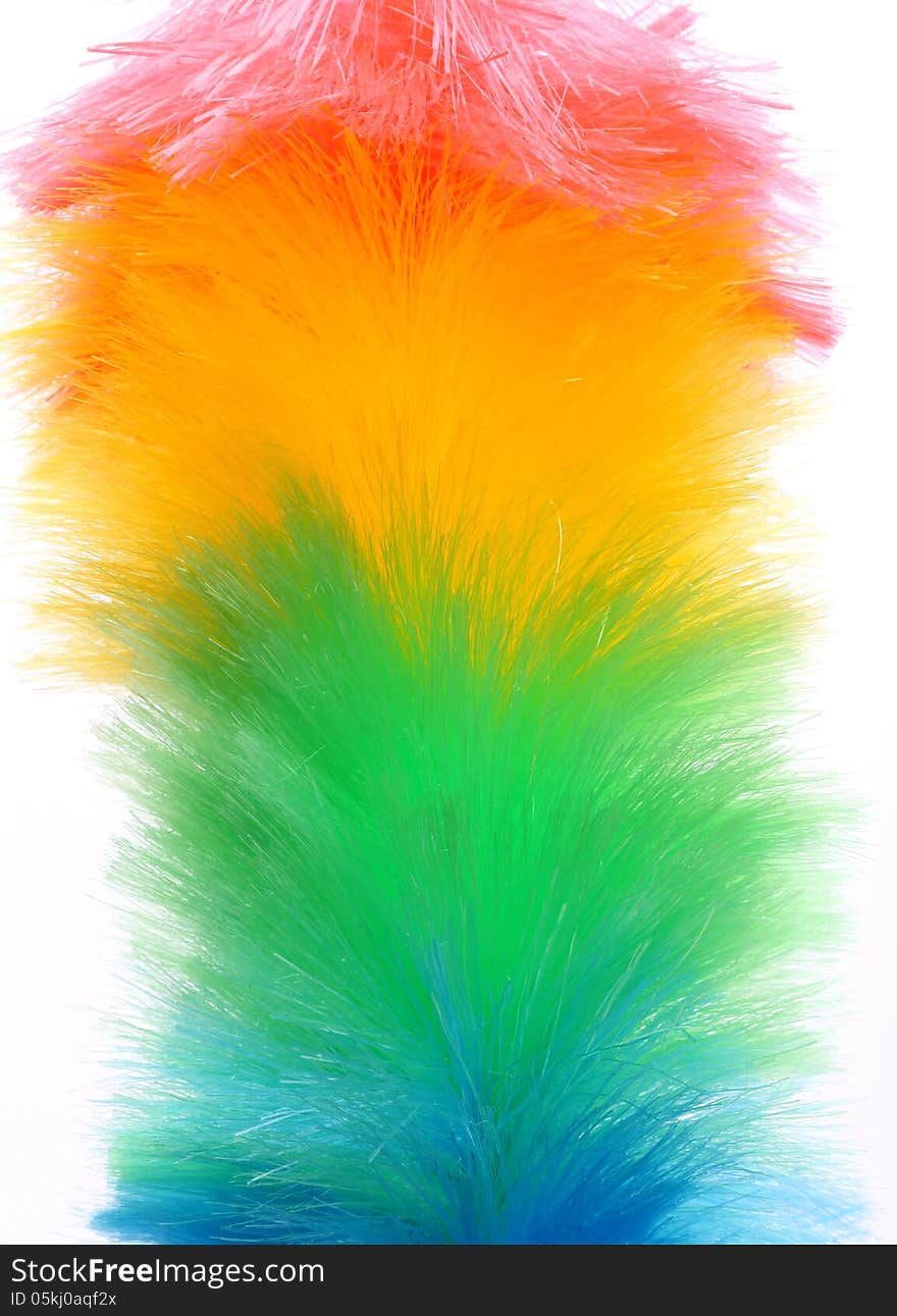 Soft colorful duster close-up