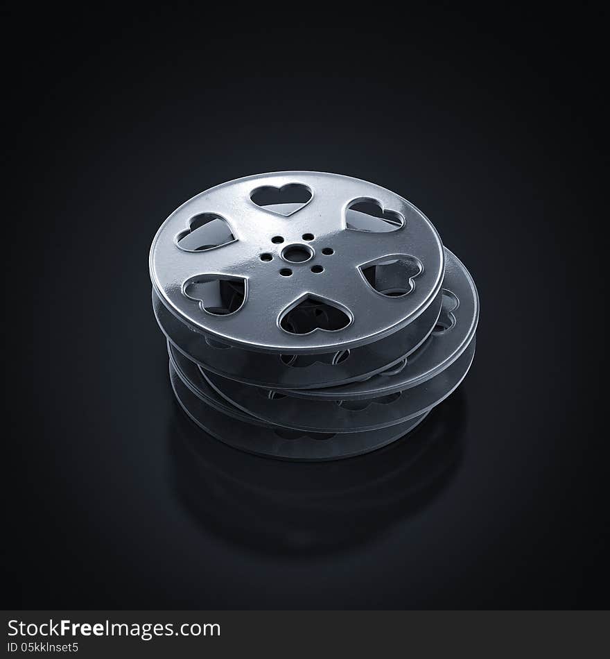 Film reel with hearts