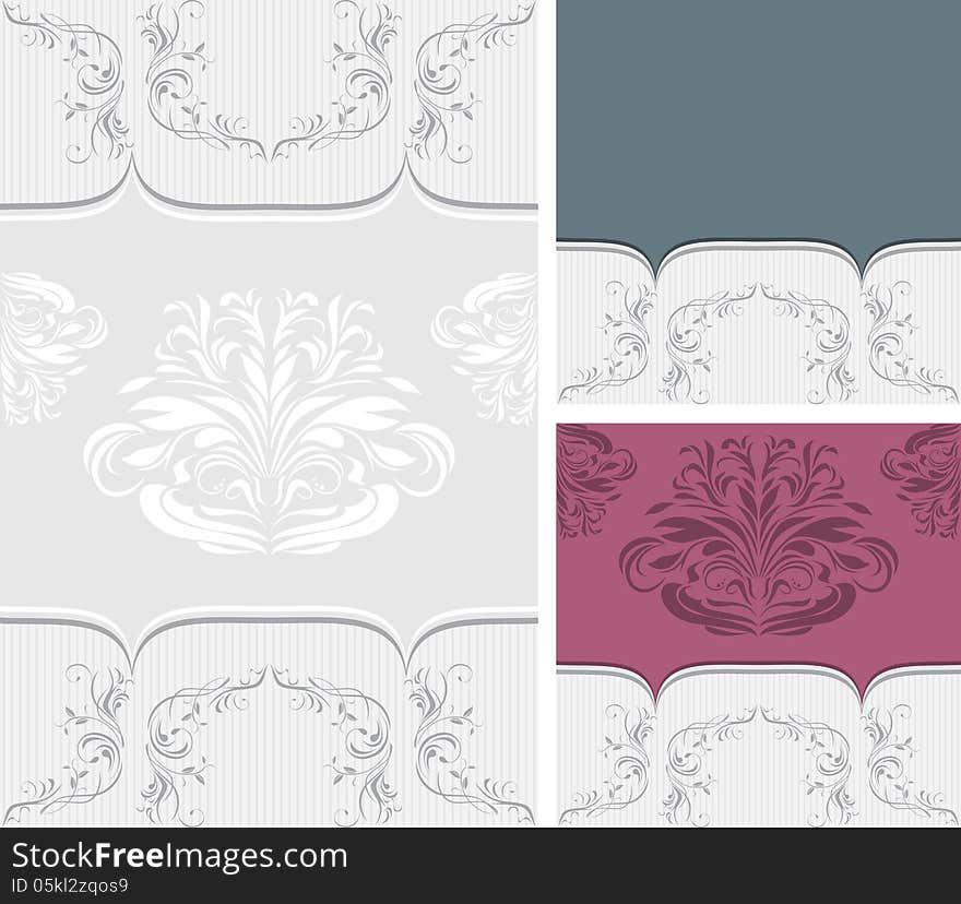 Three ornamental borders for design. Illustration