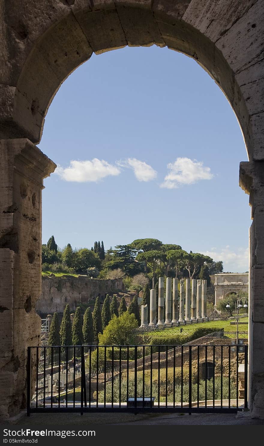 Through the arches of Colosseum. Through the arches of Colosseum