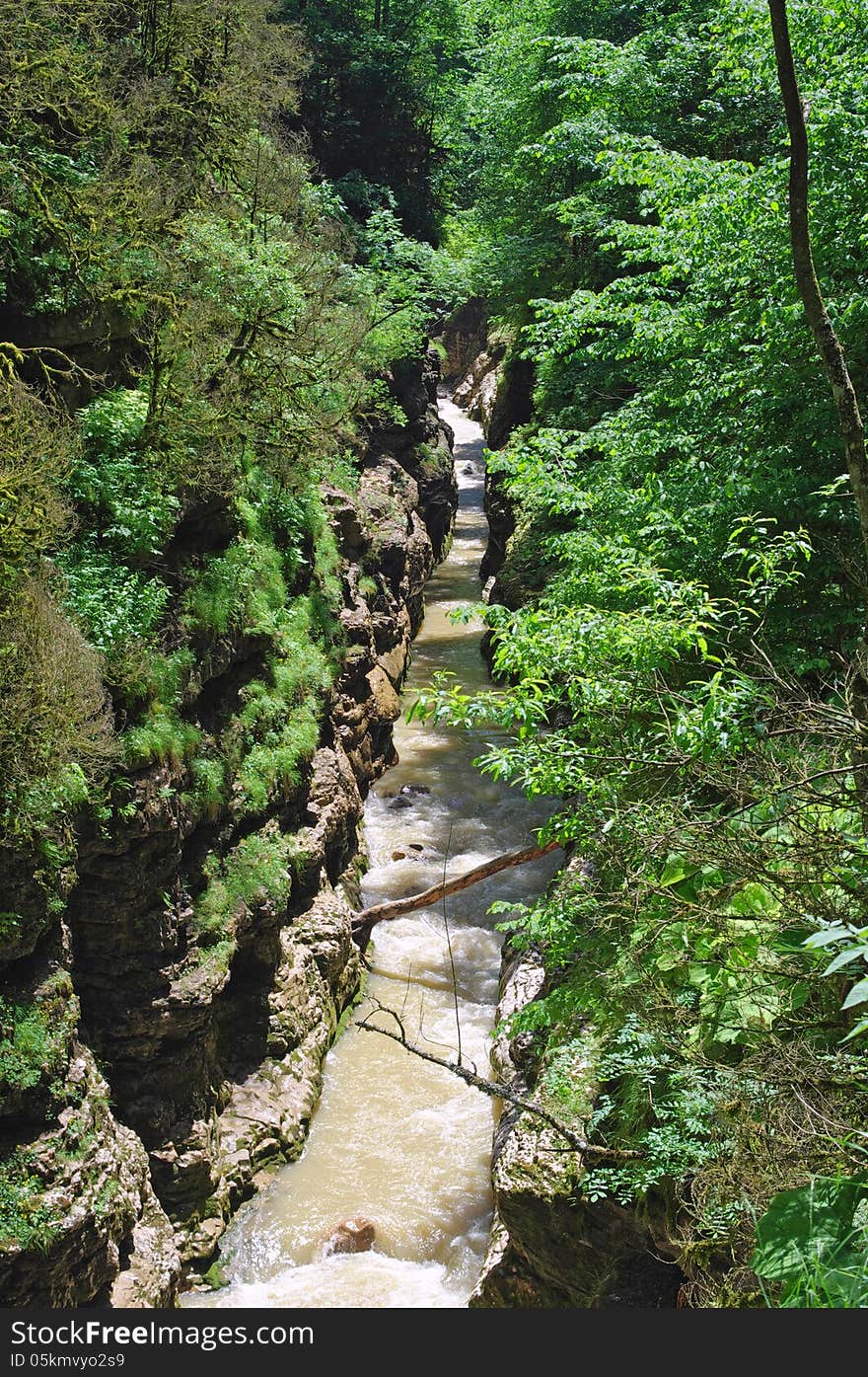 Stormy mountain river