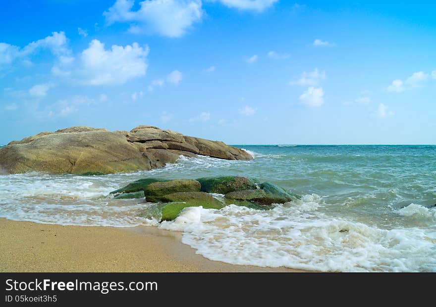 Big rocks on a sea shore