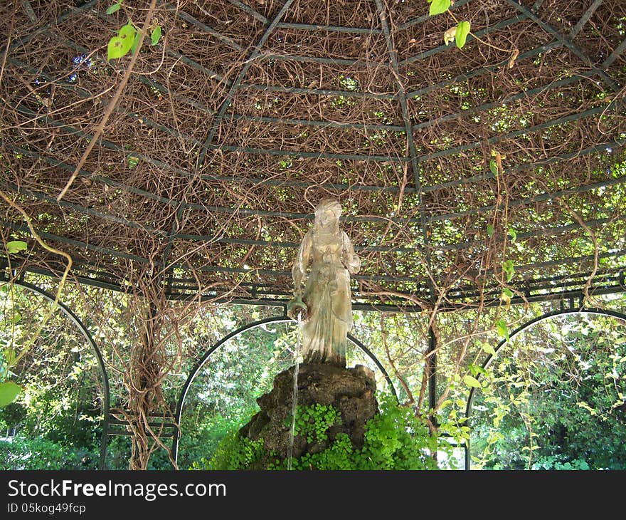 Fountain in greek park around sidagma