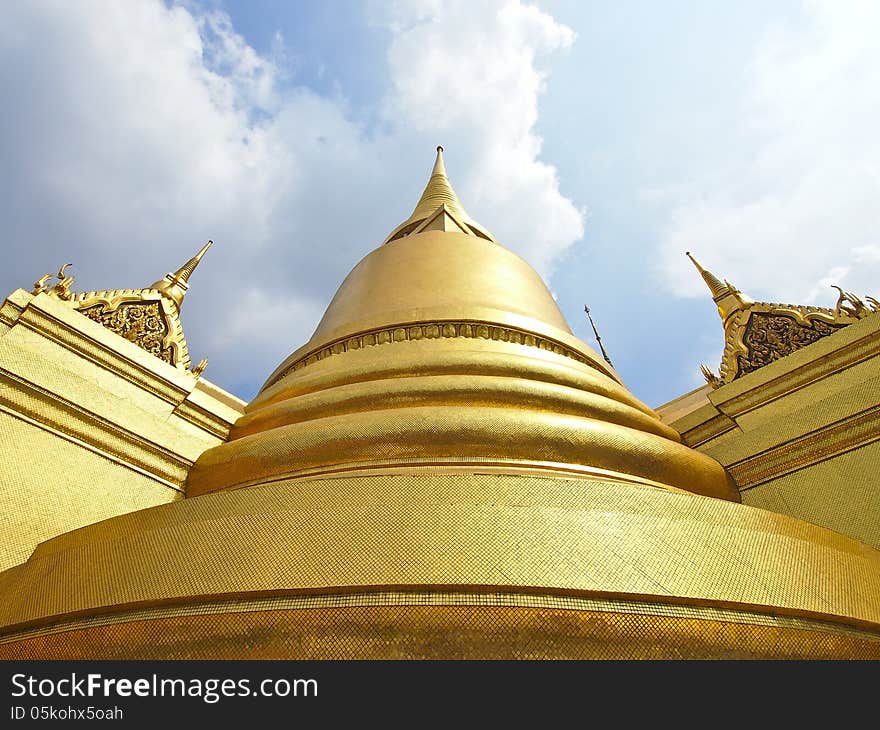 Beautiful golden pagoda of phrakaew temple, Bangkok ,Thailand. Beautiful golden pagoda of phrakaew temple, Bangkok ,Thailand